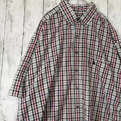 US古着 KNIGHTS チェック柄 半袖シャツ TALL 2XL