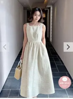 新品未使用品　大人気♡ バースデーバッシュスクエアネックツイードフレアドレス　M