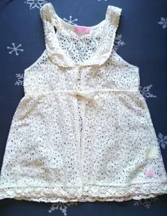メゾピアノ　ベスト　白　150cm レース