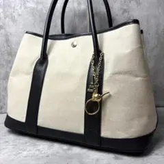 美品✨H.MARAIS アッシュマレ トートバッグ ハンド レザー キャンバス
