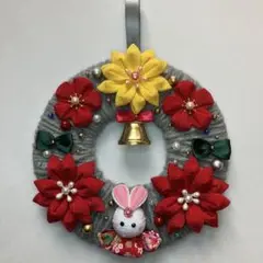 クリスマスリース うさぎ ハンドメイド