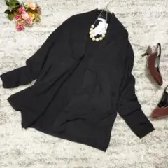 【プロフィール】【M】カーディガン アウター ロング 薄手 大人可愛い 上品