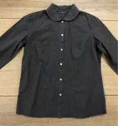 J.Sloane ジェイスローアン parkes☆コットン長袖丸襟ブラウス