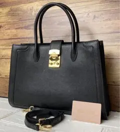 超美品 miumiu ミュウミュウ マドラス ロゴ金具 2way ハンドバッグ