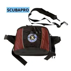 【美品】SCUBAPRO ウエストバッグ 黒×赤 ショルダー兼用 耐久素材