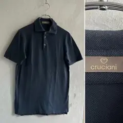美品 CRUCIANI ワイドカラー ポロシャツ クルチアーニ 50 グレー