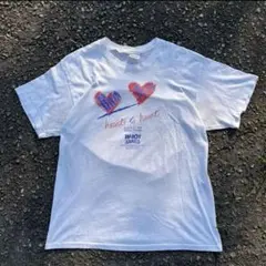 usa製 古着Tシャツ 80s シングルステッチ ハート 短丈 Y2K 平成