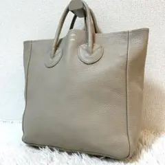 【人気カラー✨大容量】ヤングアンドオルセン　ハンドバッグ　シボ革　グレージュ