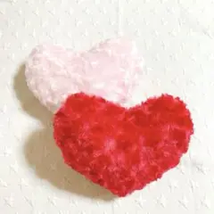 ミニ ハートクッション ピンク 赤 2個セット 18×20㎝