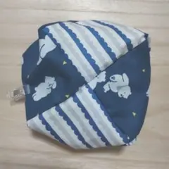 バスティンお手玉 250g ピアノ 訓練　紺×白ボーダー　ねむねむクマさん