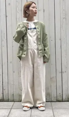 未使用/ ECO DENIM サロペット/アイボリー