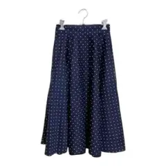 UNIQLO ユニクロ　ネイビー ドット柄 フレアスカート ひざ丈　春　夏　S
