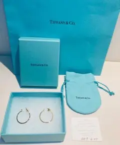ティファニー Tワイヤーフープピアス ローズゴールドミディアムサイズ