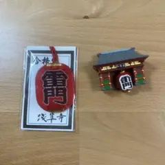 赤い雷門お守り 浅草寺 人形守