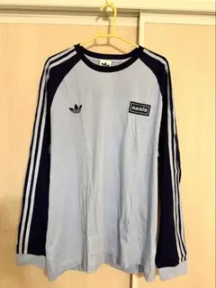 adidas x oasis ロングTシャツ ライトブルー　Lサイズ