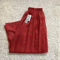 ❣️タグ付き 新品未使用 ✨A.Gプラスフレアスカート F ドット柄 朱色系 赤系