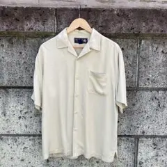 Nat Nast ベージュ　開襟シャツ　Lサイズ相当　オープンカラーシャツ