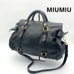 A4可 MIU MIU 2way ハンドバッグ ショルダーバッグ レザー