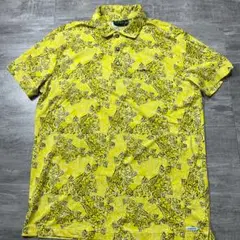 美品 Chervo シェルボ 総柄 半袖ポロシャツ SUNBLOCK 54