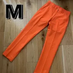 美品　レディースM　フィドラ　春夏秋　パンツ　薄手　ストレッチ　オレンジ