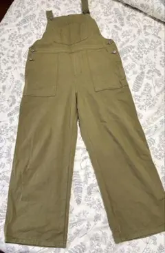 オリーブグリーン コットンオーバーオール
