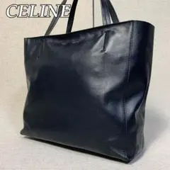 49B39|美品|セリーヌ ホリゾンタルカバ トートバッグ 本革 ブラック