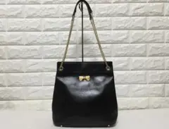 no7191 ニナリッチ フランス製 本革 レザー チェーン トート バッグ
