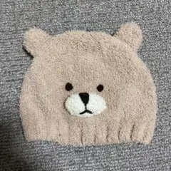 ベージュ クマさん ベビー帽子