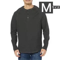 【美品】ヘンリーネック★Mサイズ相当★スリムフィット★ヘザーチャコール