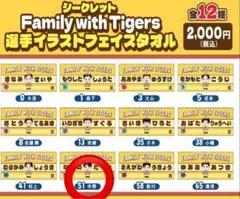 阪神タイガース 中野拓夢選手Family with Tigers フェイスタオル