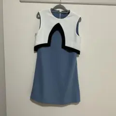 Saturday club ノースリーブミニワンピース 青と白