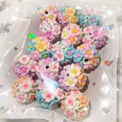 【ビーズ】花ビーズ 15個セット まとめ売り カスタムボールペン