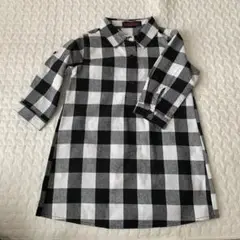 新品未使用　モノトーン　ブロックチェック柄ワンピース　サイズ110 送料込み