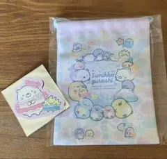 すみっコぐらし　ノベルティ　巾着　マグネットさシート　ねこ　ざっそう