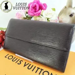 美品 ルイヴィトン 長財布 ポルトフォイユ サラ エピ 黒 ブラック ノワール