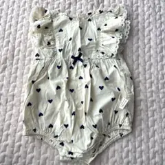 ハート柄フリルロンパース　60-70