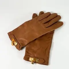 ✨美品✨ エルメス HERMES レザー グローブ 手袋 ブラウン Sサイズ