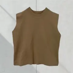 T217【ドレスキップ】カットソー　ノースリーブ　ブラウン　Ｍ　春夏　ワールド