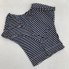 ADORE ボーダー柄 カットソー バタフライスリーブ 紺 38 シンプル