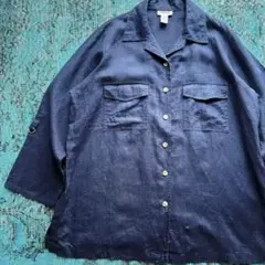 80s 90s "bridgewater" linen coverall JKT