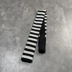 vintage border design black knit necktie