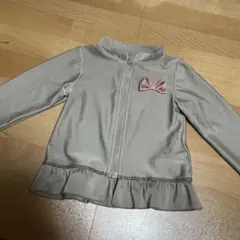 ベージュ フリル付きラッシュガード 80