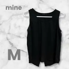 mine 黒 ノースリーブ トップス　ブラック　シンプル