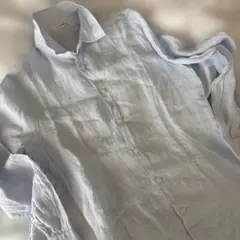 ナラカミーチェ　リネン　長袖シャツ　ブルー