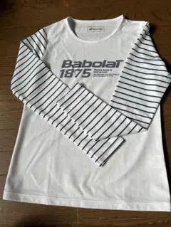 Babolat 長袖Tシャツ ホワイト/ストライプ