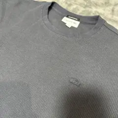 【送料込】LACOSTE グレー ニット Sサイズ　TH121MJ