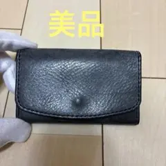 美品特注　アラスカレザー　本革　名刺入れ　カードケース　ブラック　ミニ財布