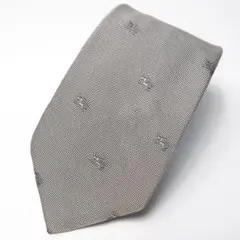 バーバリーロンドン BURBERRY シルク100% ネクタイ シルバー刺繍ロゴ