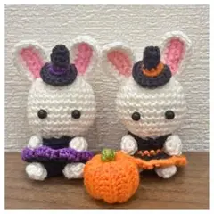 ハロウィンうさぎのあみぐるみ