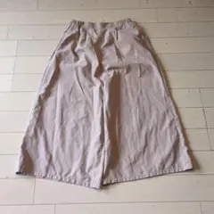 ベージュ ガウチョパンツ ゴムウエスト